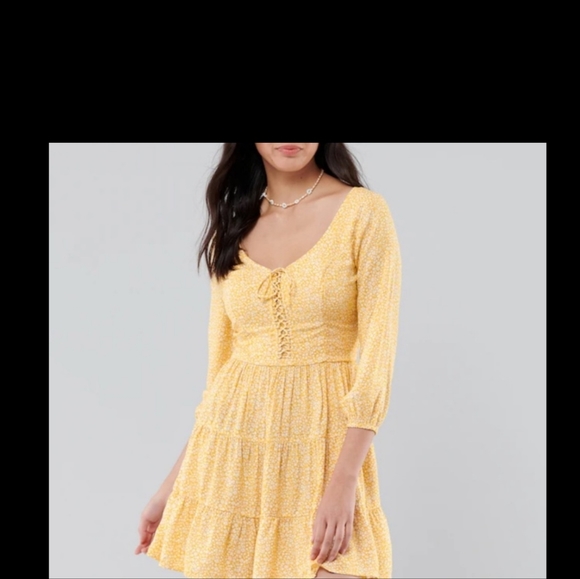 Hollister Dresses Hollister Yellow Flower Mini Dress Size S Poshmark